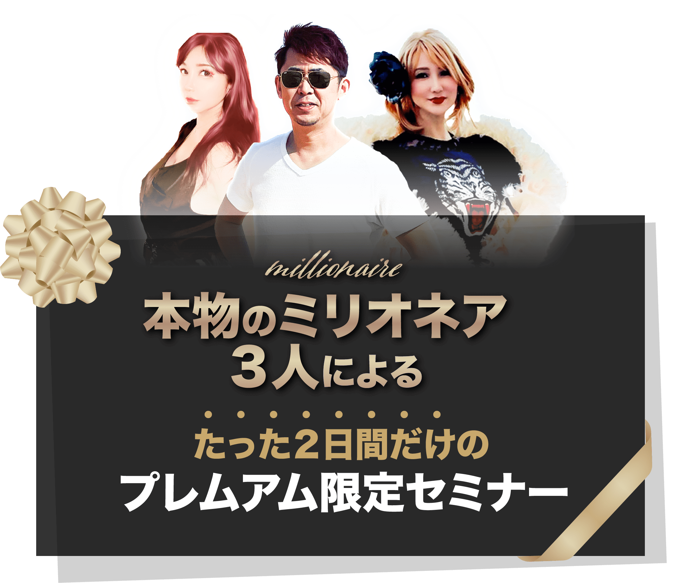 本物のミリオネア3人によるたった2日間だけのプレムアム限定セミナー