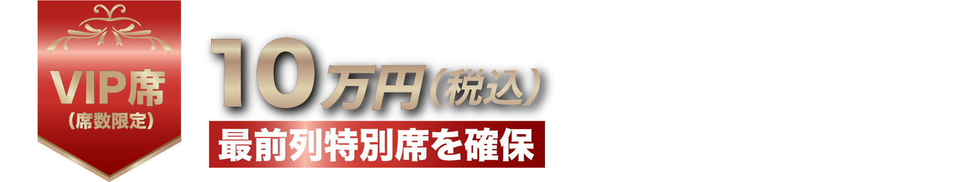 VIP席 10万円(税込) 最前列特別席を確保